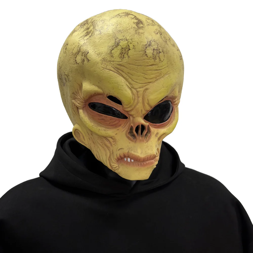 Latex Alien Mask Realistic - Topeng Tengkorak Alien Lucu untuk Cosplay,