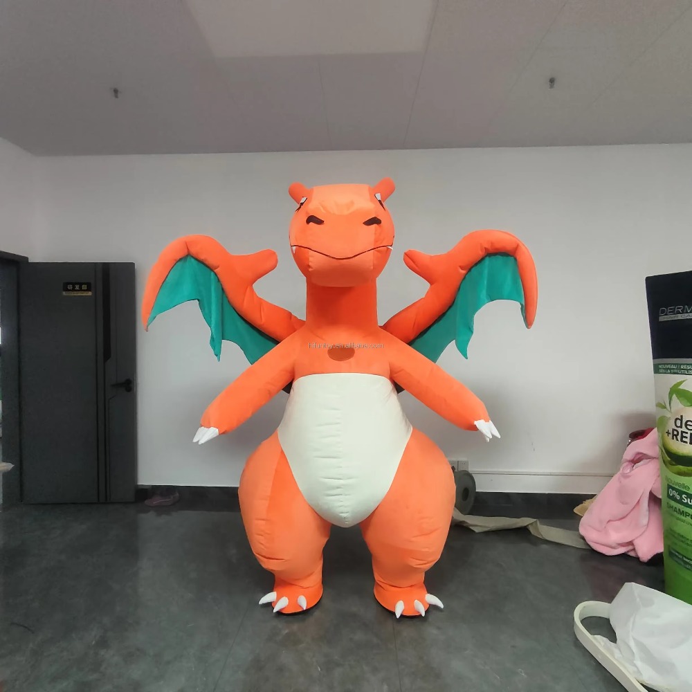 Inflatable Dinosaur Costume Adult - Maskot Dinosaurus Berjalan untuk Halloween Natal,