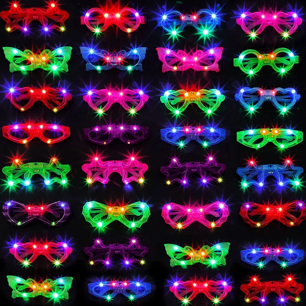 Glow In The Dark Party Glasses - Kacamata LED Neon Menyala Dalam Gelap