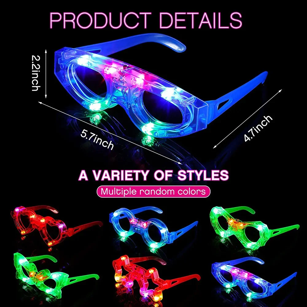 Kacamata LED Neon Menyala Dala - Glow In The Dark Party Glasses ulasan dan harga