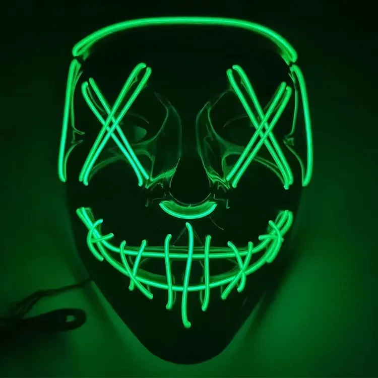 Topeng Halloween Neon LED untu - Led Purge Mask Halloween ulasan dan harga