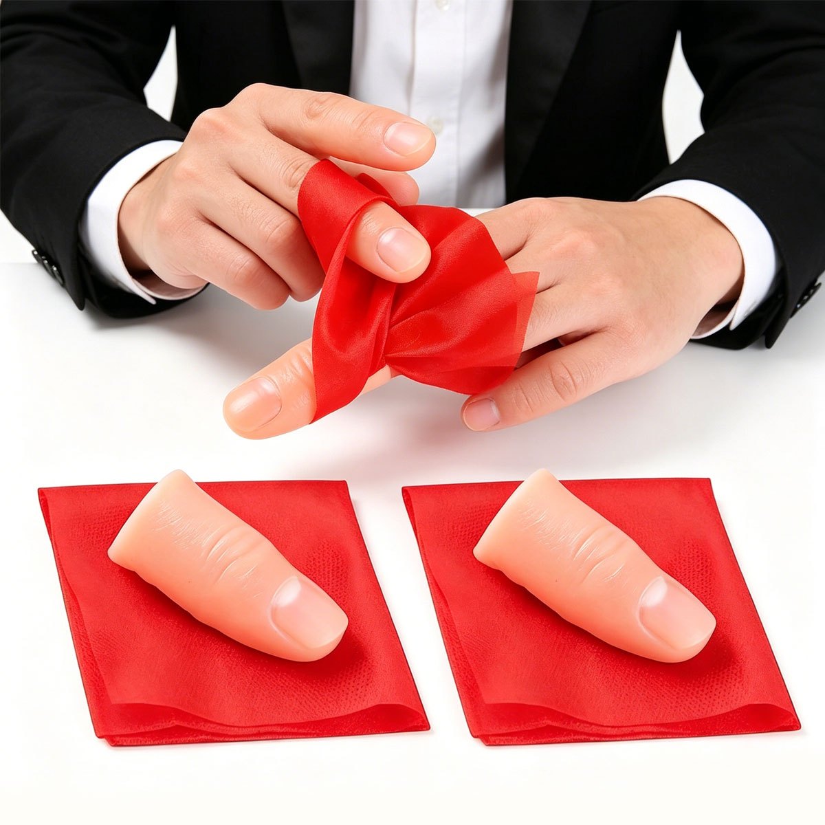 3Set Scarf-Vanish Thumb Tip Ma - Thumb Tip Magic Trick Set ulasan dan harga