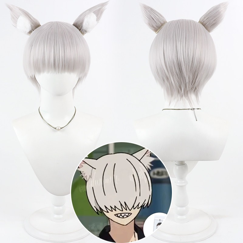 Wig Perak Cosplay Chainsmoker  - Anime Cosplay Wig Heat Resistant ulasan dan harga