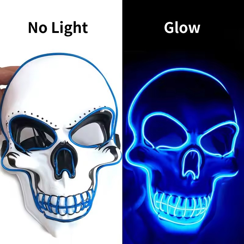 Masker Neon menyala Led, topen - Led Purge Mask Halloween ulasan dan harga